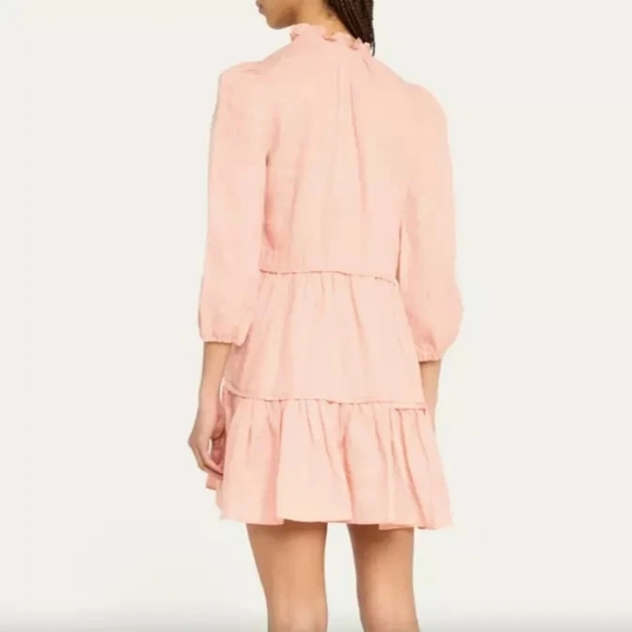 Veronica Beard Hawken Tiered‎ Linen Minidress Size 8 Pink Babydoll - Picture 13 of 13
